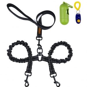 U-picks Doppelleine für Hunde, reflektierend, stoßdämpfende Wirkung