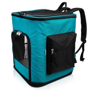 Navaris Rucksack für Hund Katze gepolstert - Hunderucksack Katzenrucksack mit Bauchgurt - 40x33x40cm Haustier Backpack faltbar - Traglast bis 12kg